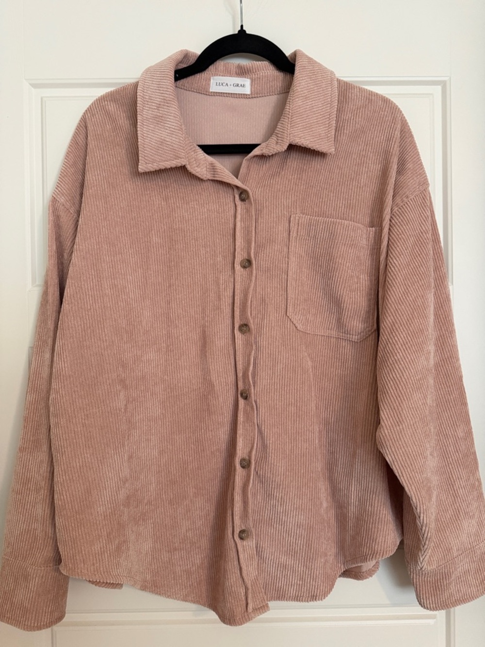 LUCA + GRAE Dusty Rose Corduroy Button-Down Shirt
